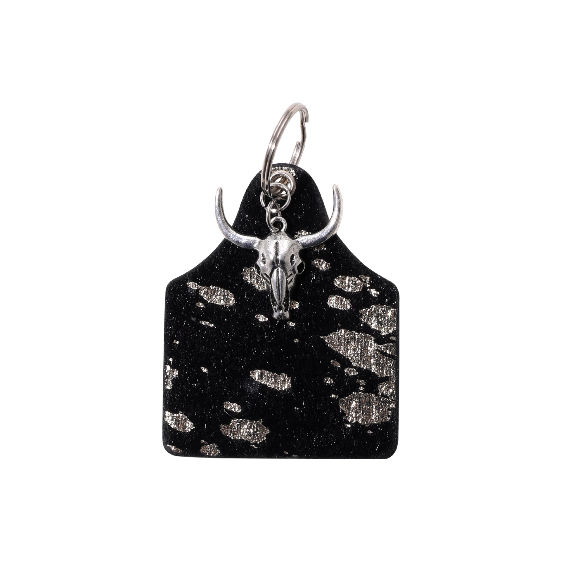 Wholesale Alloy Bull Head Pendant Printed Leather Oil Edge Keychains